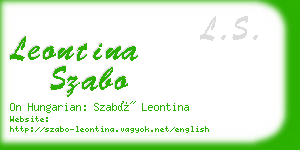 leontina szabo business card